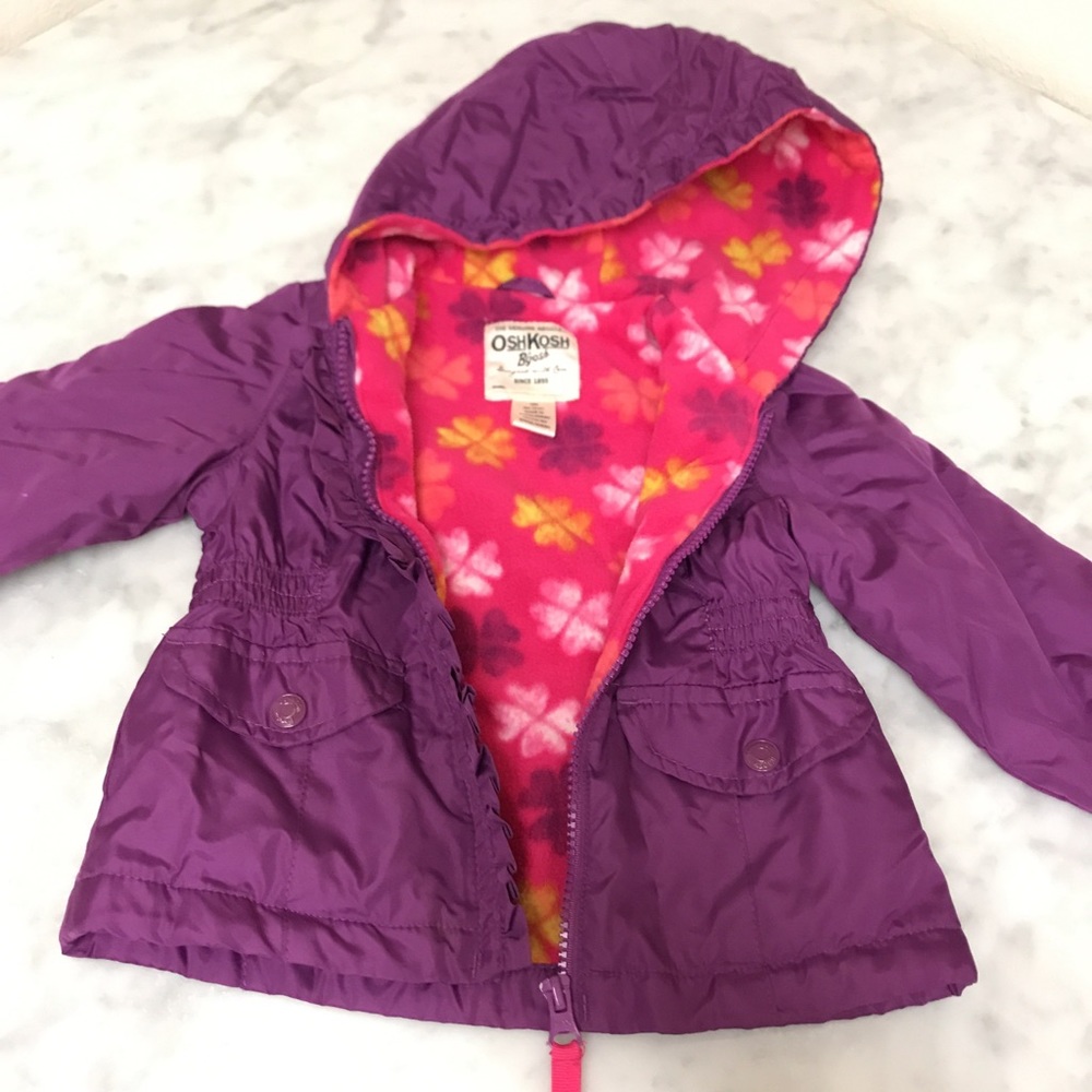 OSHKOSH Girls Purple Jacket with pink flowers